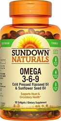 Sundown Naturals Vegetarian Omega 3-6-9 495 mg, 50 Softgels 