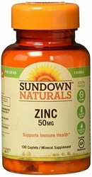 Sundown Zinc 50mg High Potency (100 Caplets) 