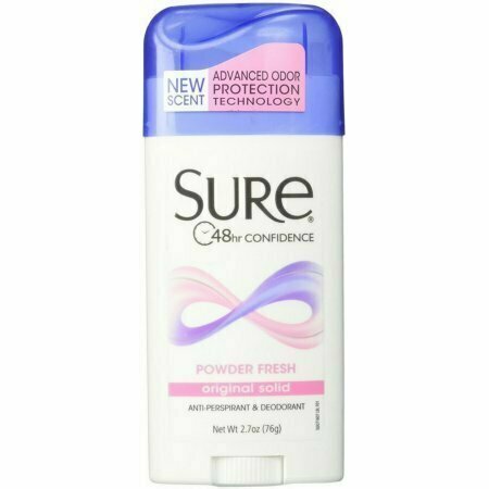 Sure Wide Anti-Perspirant Deodorant Original Solid Powder Scent 2.70 oz 