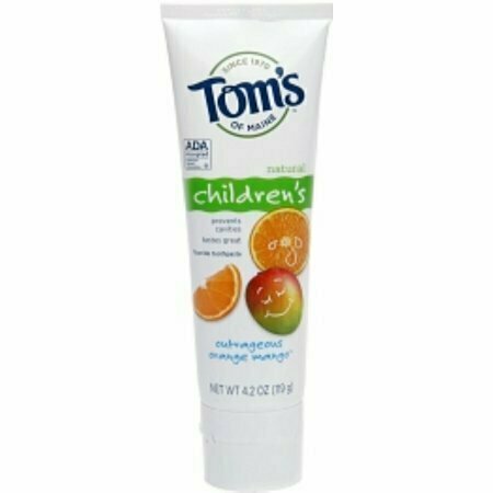 Toms of Maine Childrens Natural Fluoride Toothpaste, Outrageous Orange Mango 4.2 oz 