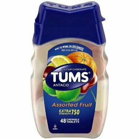 TUMS Extra Strength Antacid/Calcium, Assorted Fruits 48 each 