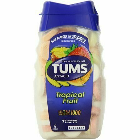TUMS Ultra 1000 Tablets Assorted Tropical Fruit 72 each 