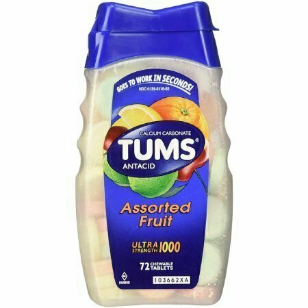 TUMS Ultra Strength Antacid/Calcium Chewable Tablets, Assorted Fruit 72 each 