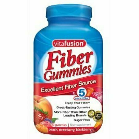 Vitafusion Fiber Gummies Fiber Supplement Peach, Strawberry and Blackberry Flavors 90 Each 